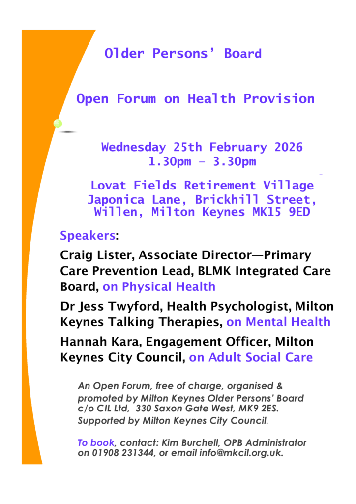 poster inviting older people to attend a meeting